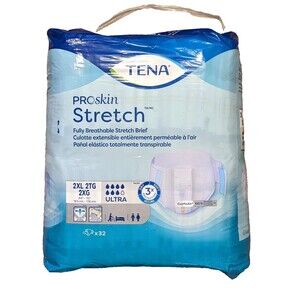 Tena Pro-skin Stretch Brief 32 Count 2XL New